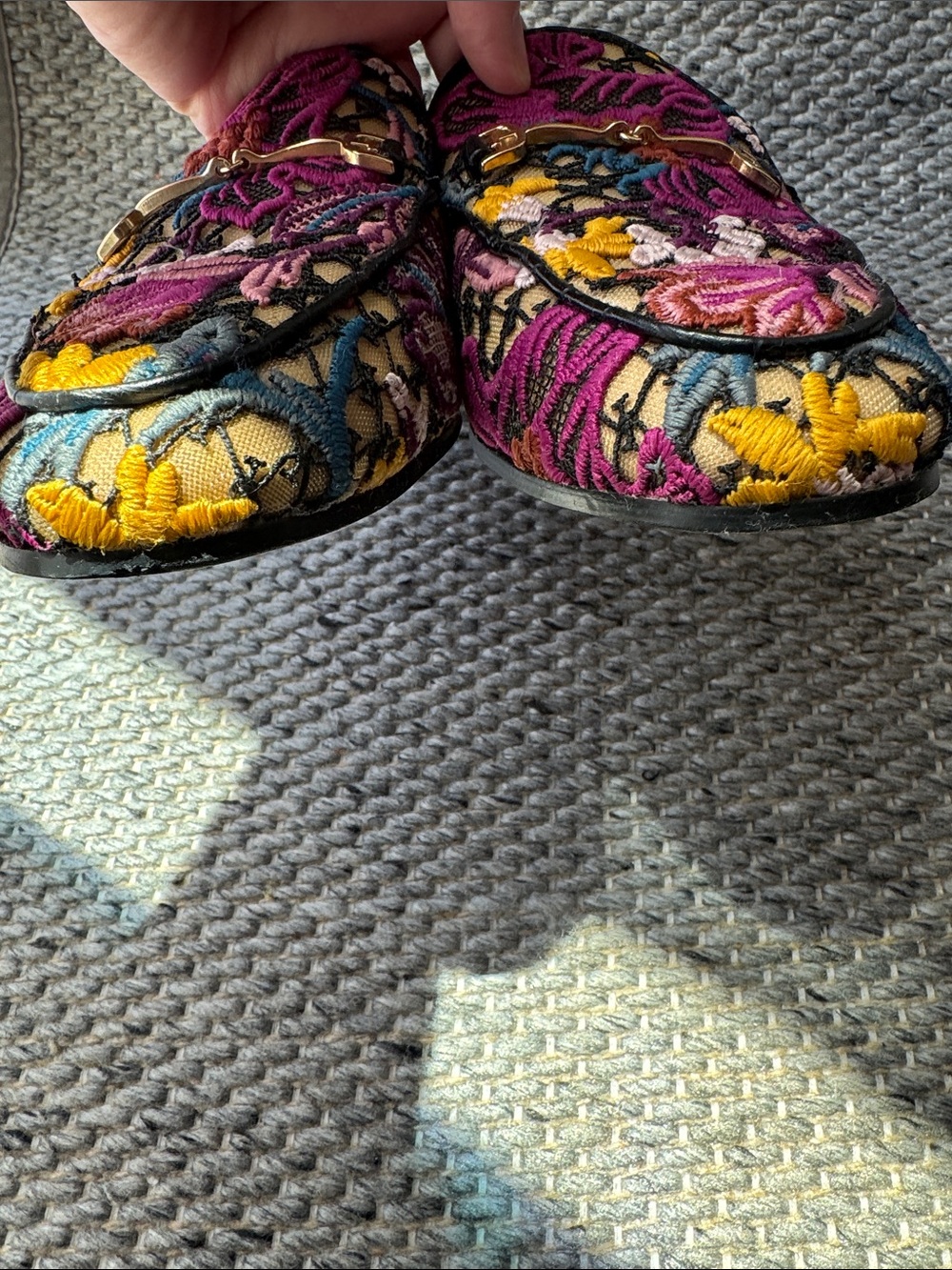 Sam Edelman Linnie Embroidered Floral and Lace Slip-On Mules EUC Sz 9 Multicolor - Picture 6 of 16